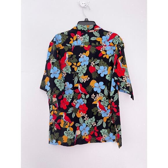 Reyn Spooner Hawaiian shirt vibrant floral and toucan bird pattern size Large - Picture 2 of 9